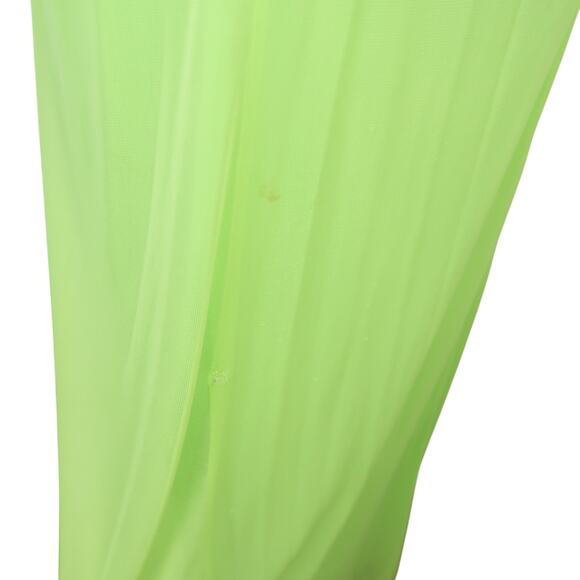 Vintage 90s Zum Zum Lime Green Draped Long Maxi Prom Dress 4 - Picture 7 of 8